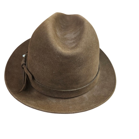 Barlesoni Brown Fedora Hat Braided Band Accents Women‎ Size 7 1/2 USA main image 8